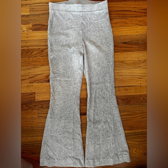 Aerie Gray Ribbed Track Pants - Picture 1 of 2